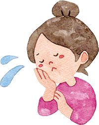 悩んでいるママの画像